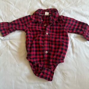 GAP Red and Black Plaid Baby Shirt